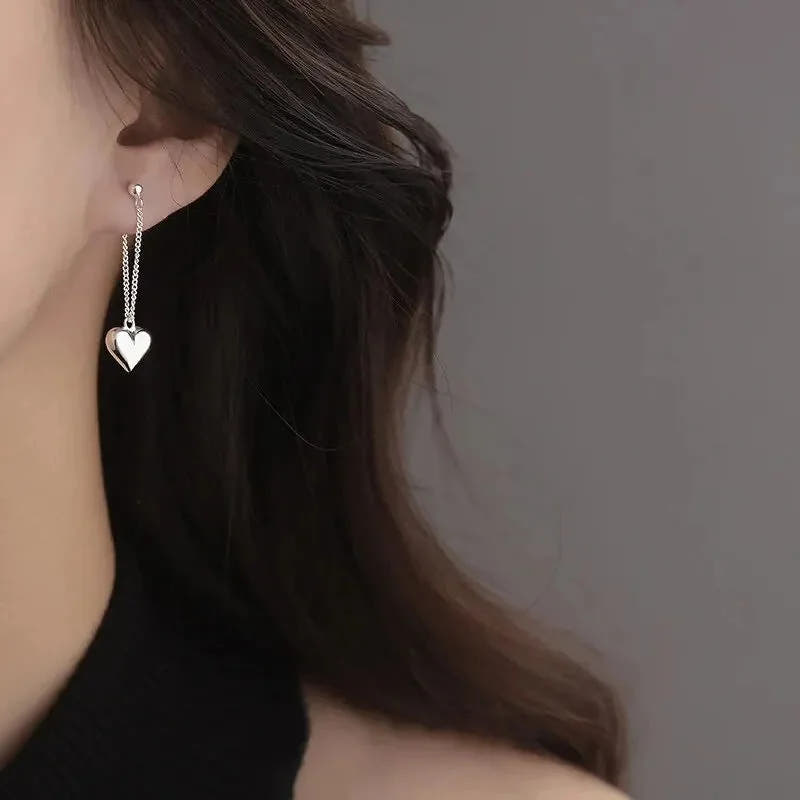 Antique-Style Geometric Heart Earrings
