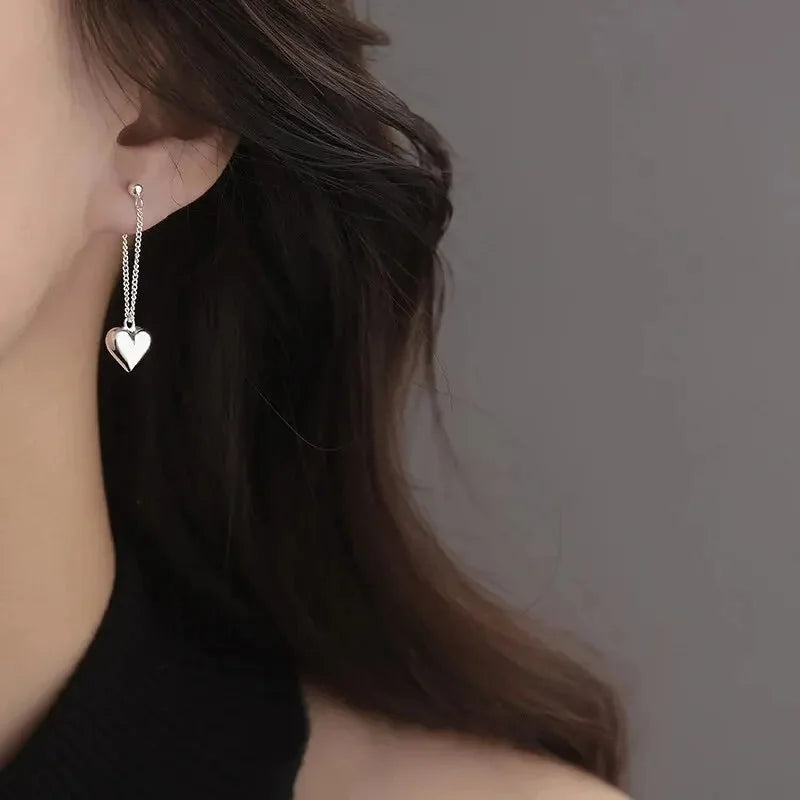 Antique-Style Geometric Heart Earrings