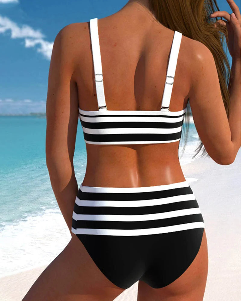 Athena | Striped High-Waist Bikini