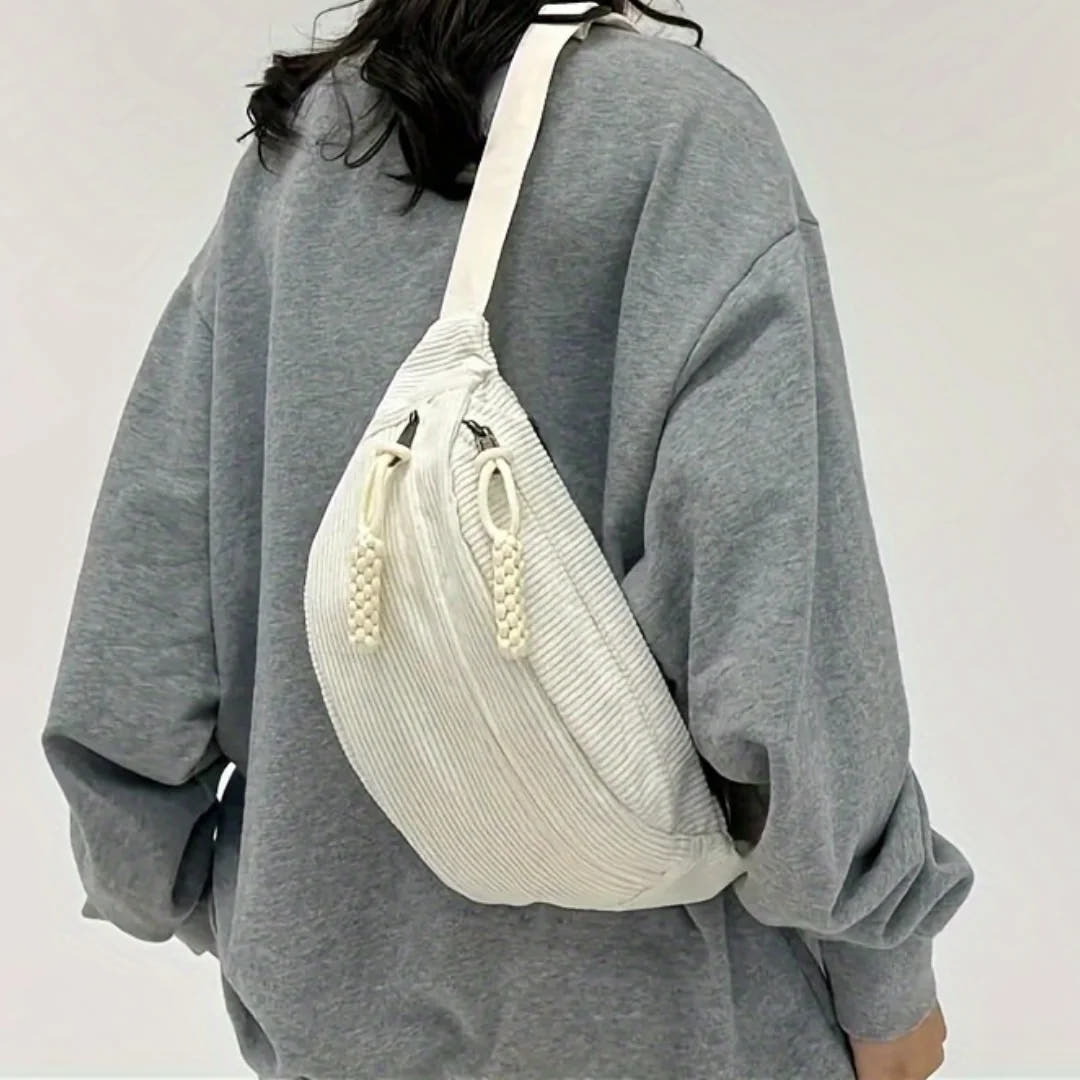 Benedicta | Corduroy Tassel Shoulder Bag
