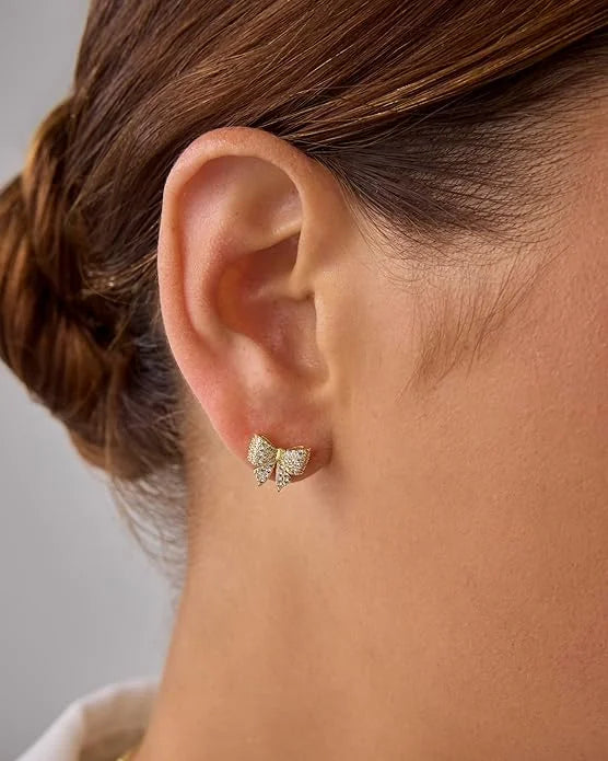 Bow Motif Earrings | Gold