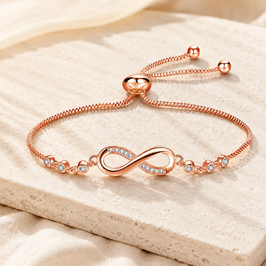 Chic Adjustable Rose Gold Infinity Bracelet