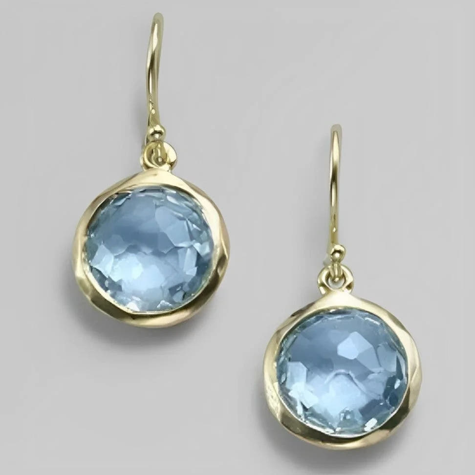 Chic Earrings with Blue Crystal
