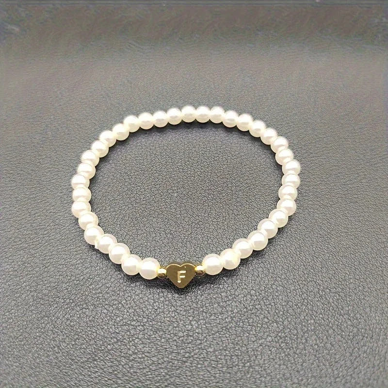 Chic Heart Initial Bracelet (A–Z)