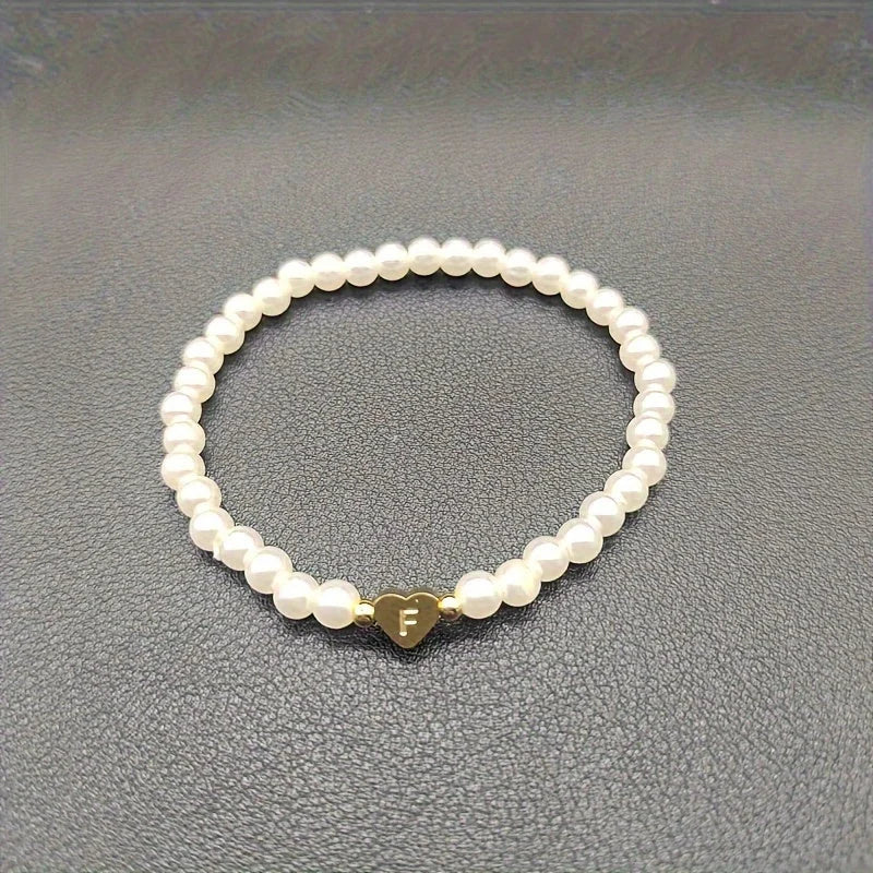 Chic Heart Initial Bracelet (A–Z)