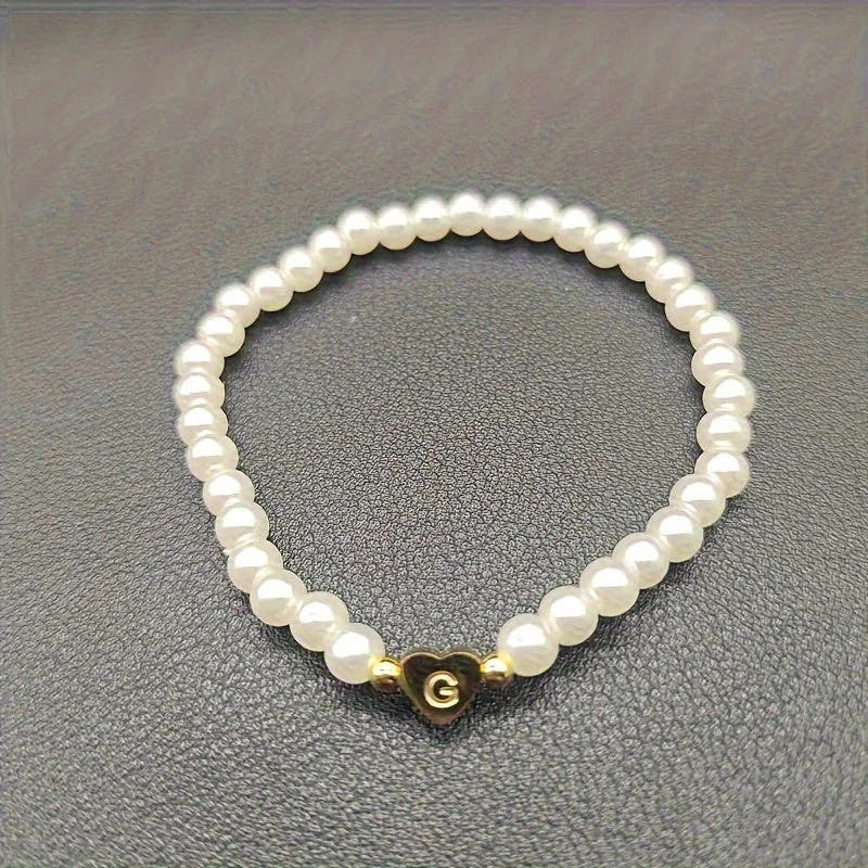 Chic Heart Initial Bracelet (A–Z)