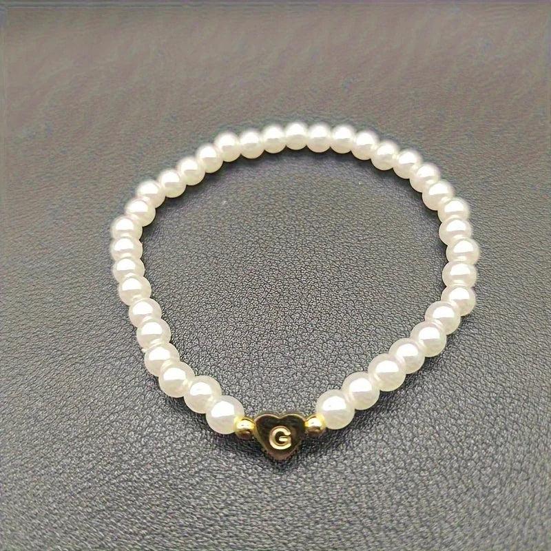 Chic Heart Initial Bracelet (A–Z)