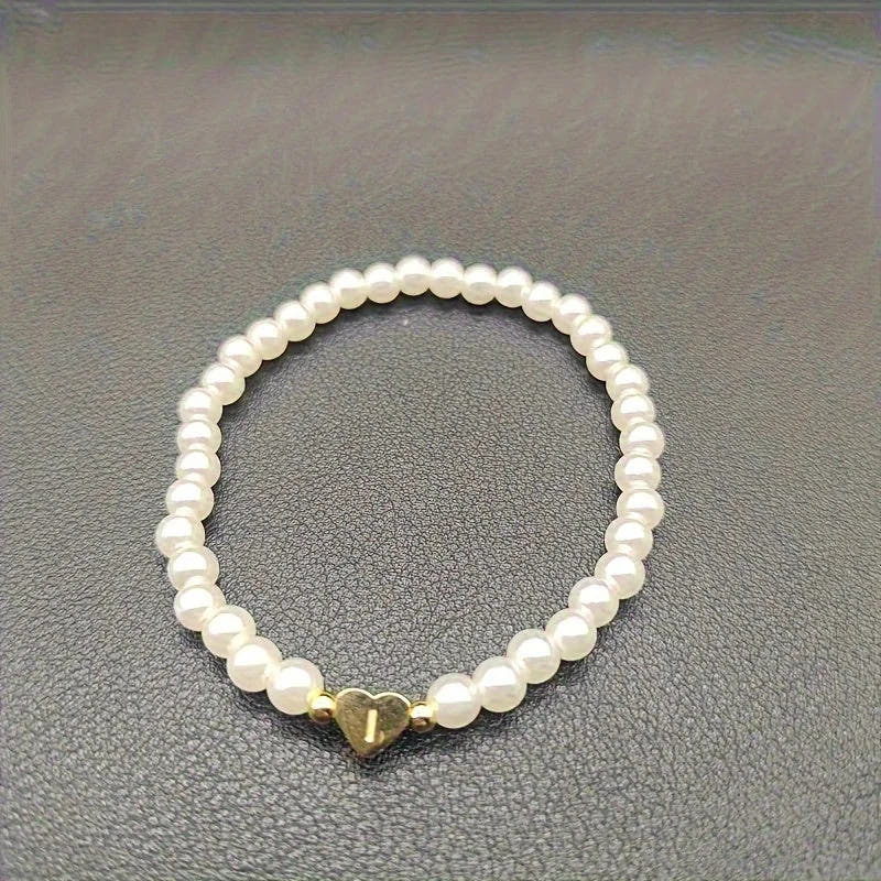 Chic Heart Initial Bracelet (A–Z)