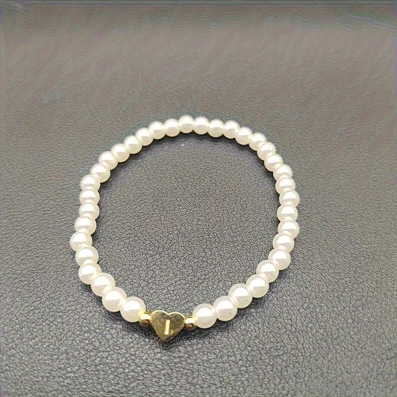 Chic Heart Initial Bracelet (A–Z)