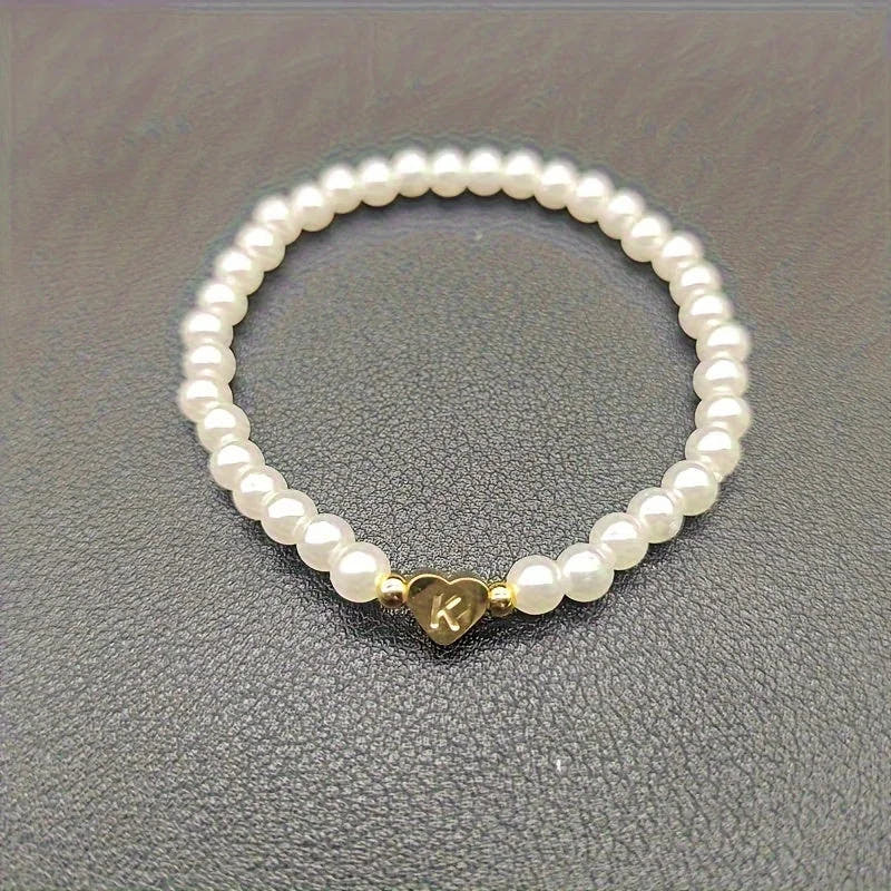 Chic Heart Initial Bracelet (A–Z)