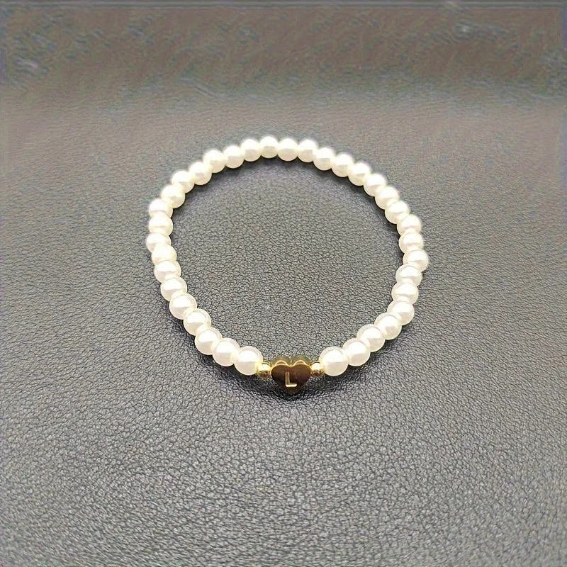 Chic Heart Initial Bracelet (A–Z)