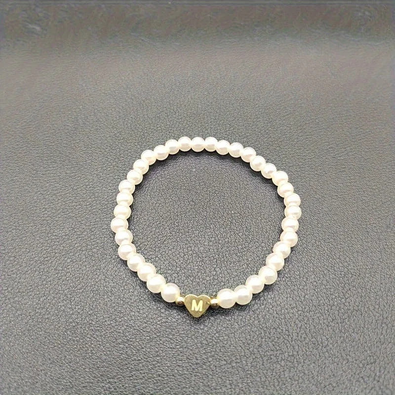 Chic Heart Initial Bracelet (A–Z)