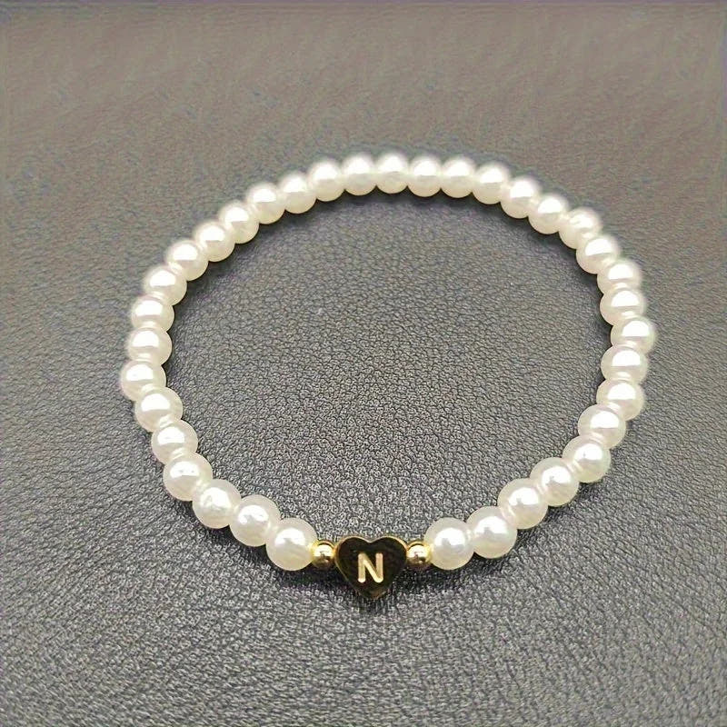 Chic Heart Initial Bracelet (A–Z)