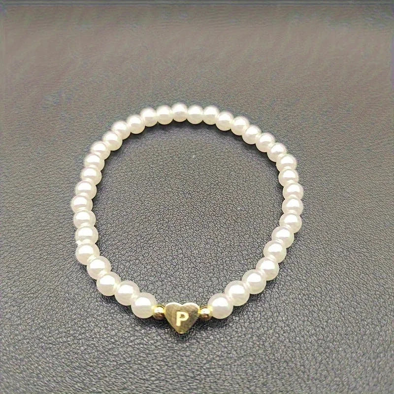 Chic Heart Initial Bracelet (A–Z)