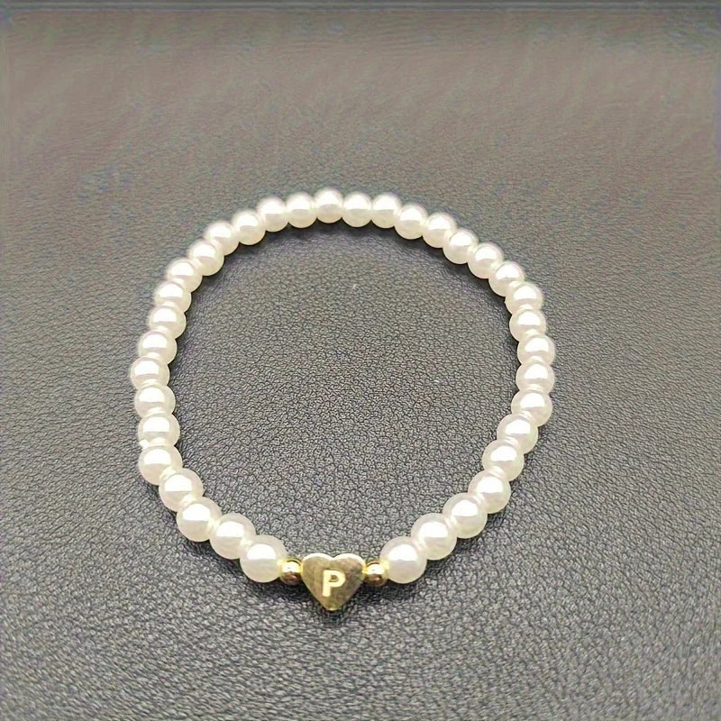 Chic Heart Initial Bracelet (A–Z)