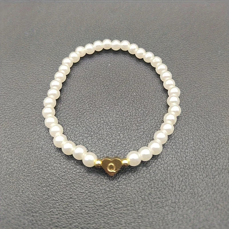 Chic Heart Initial Bracelet (A–Z)