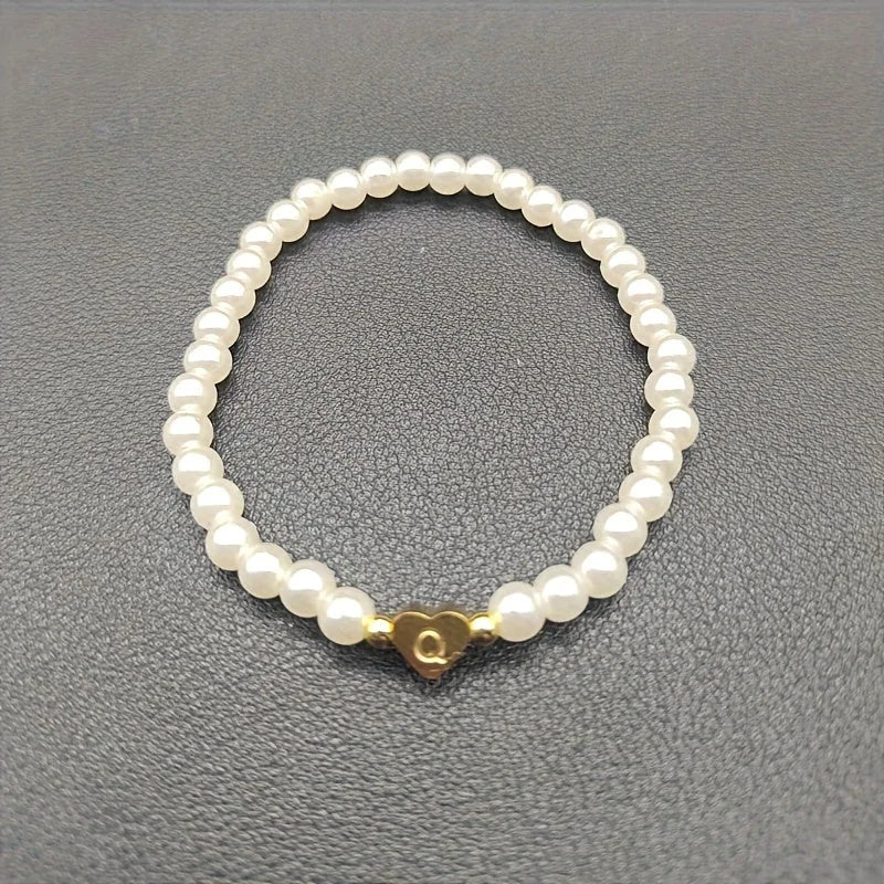 Chic Heart Initial Bracelet (A–Z)