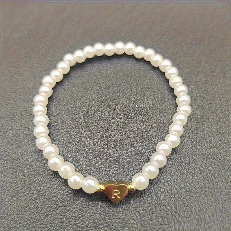 Chic Heart Initial Bracelet (A–Z)
