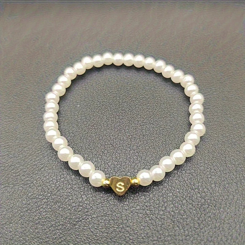 Chic Heart Initial Bracelet (A–Z)