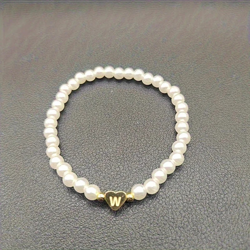 Chic Heart Initial Bracelet (A–Z)