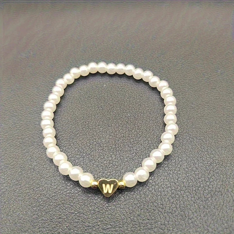 Chic Heart Initial Bracelet (A–Z)