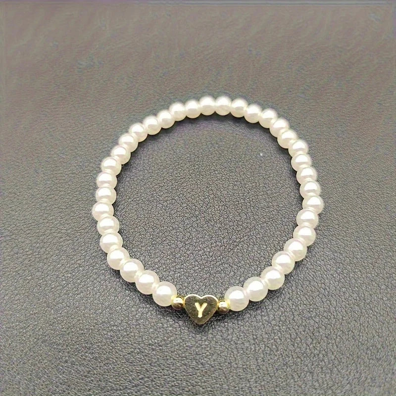 Chic Heart Initial Bracelet (A–Z)