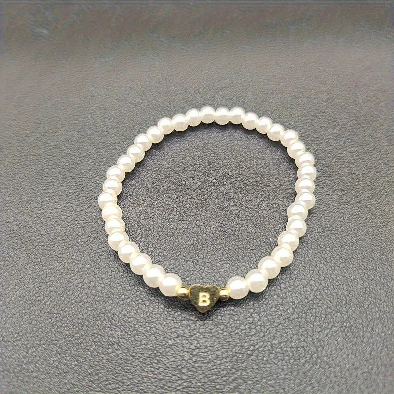 Chic Heart Initial Bracelet (A–Z)