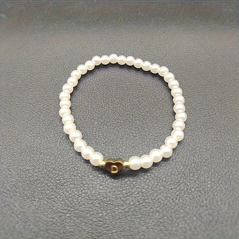 Chic Heart Initial Bracelet (A–Z)