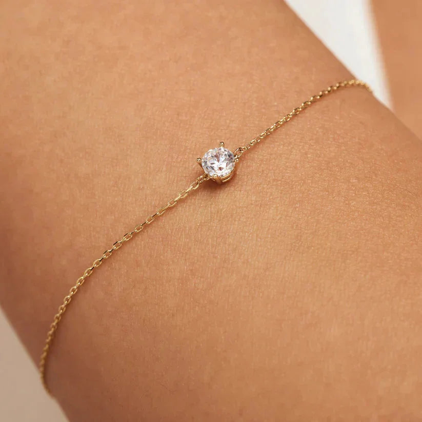 Cléa Moissanite Stone Bracelet | Gold