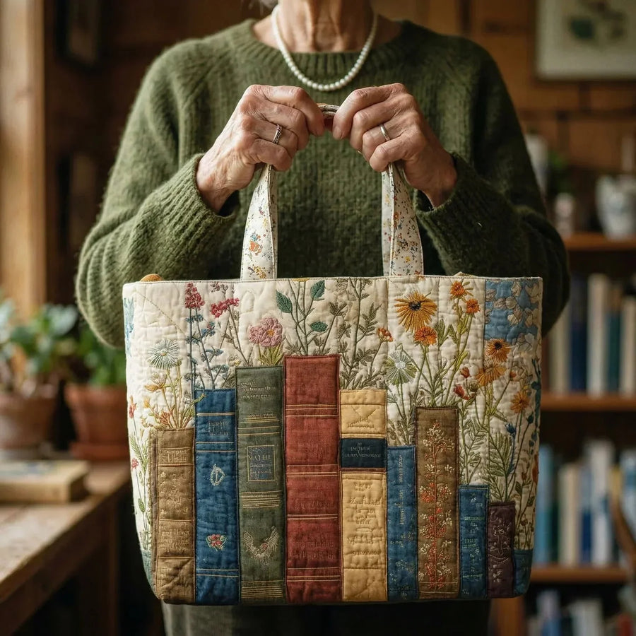 Dawn | Books & Flowers Quilted Tote