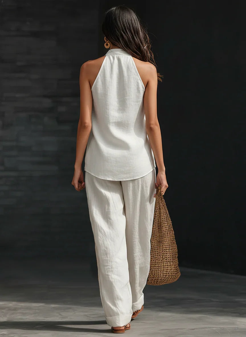 Delphina | Sleeveless Wide-Leg Trouser Set
