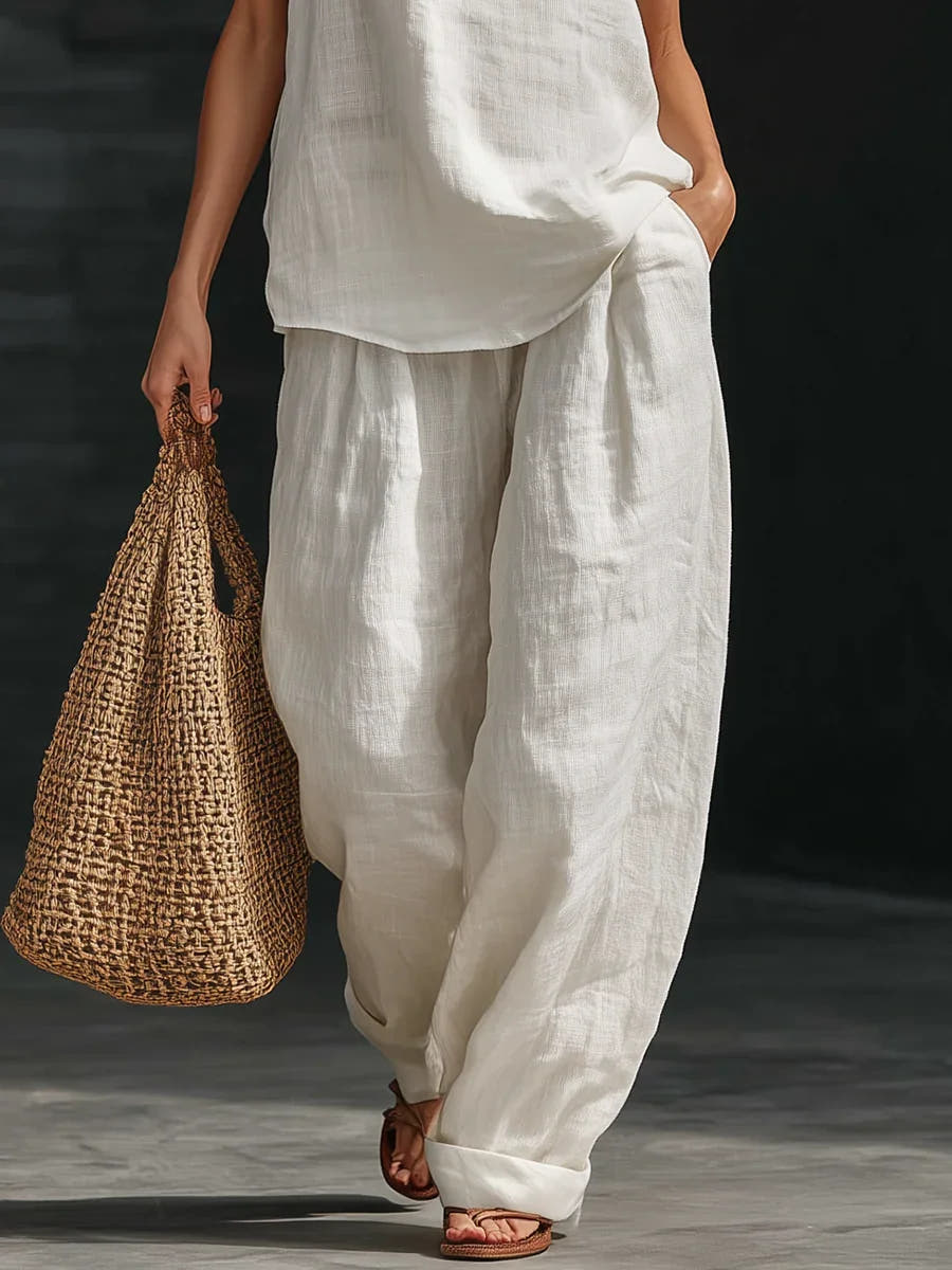 Delphina | Sleeveless Wide-Leg Trouser Set