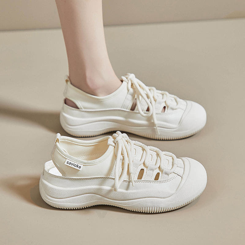 Una | Breathable Cut-Out Platform Shoes