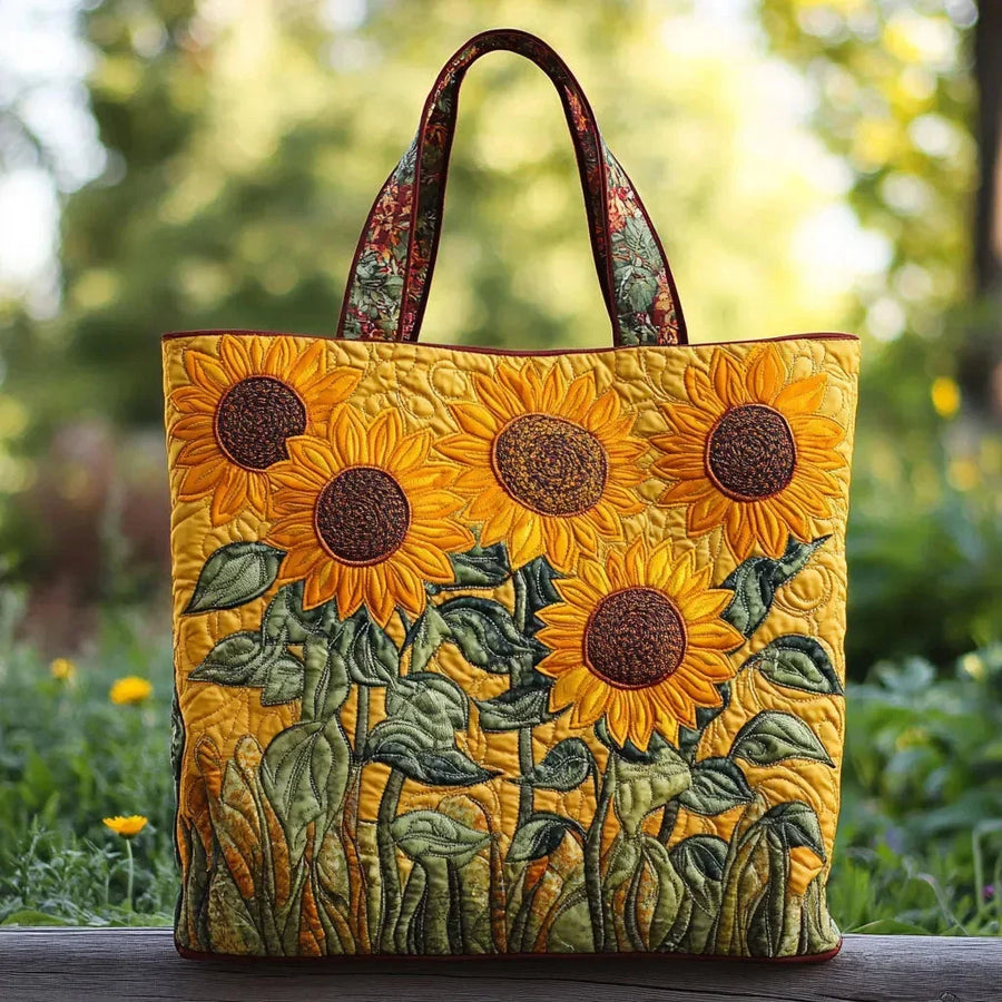 Elaine | Classic Sunflower Quilted Tote