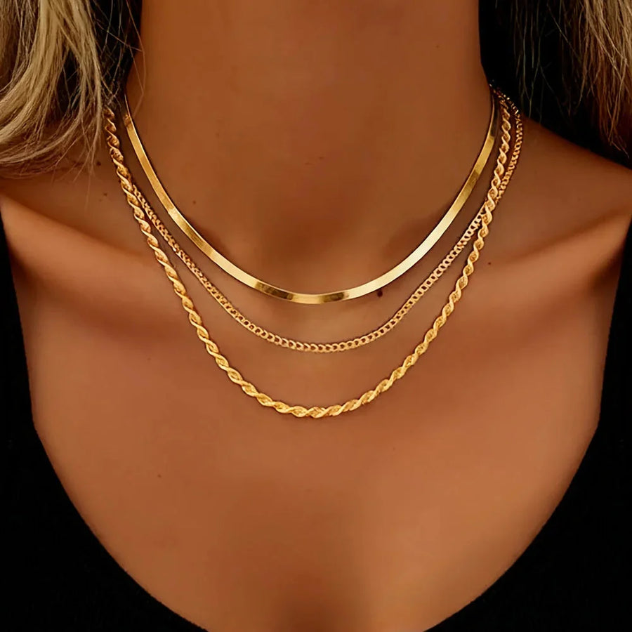 Elegant Golden Multi-Strand Necklace