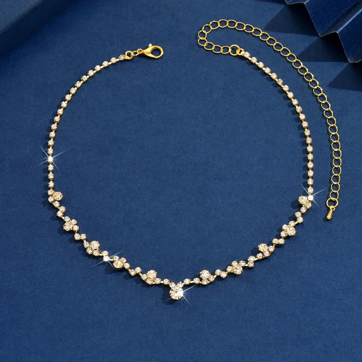 Elegant Wedding Necklace with Diamond-Look Stones