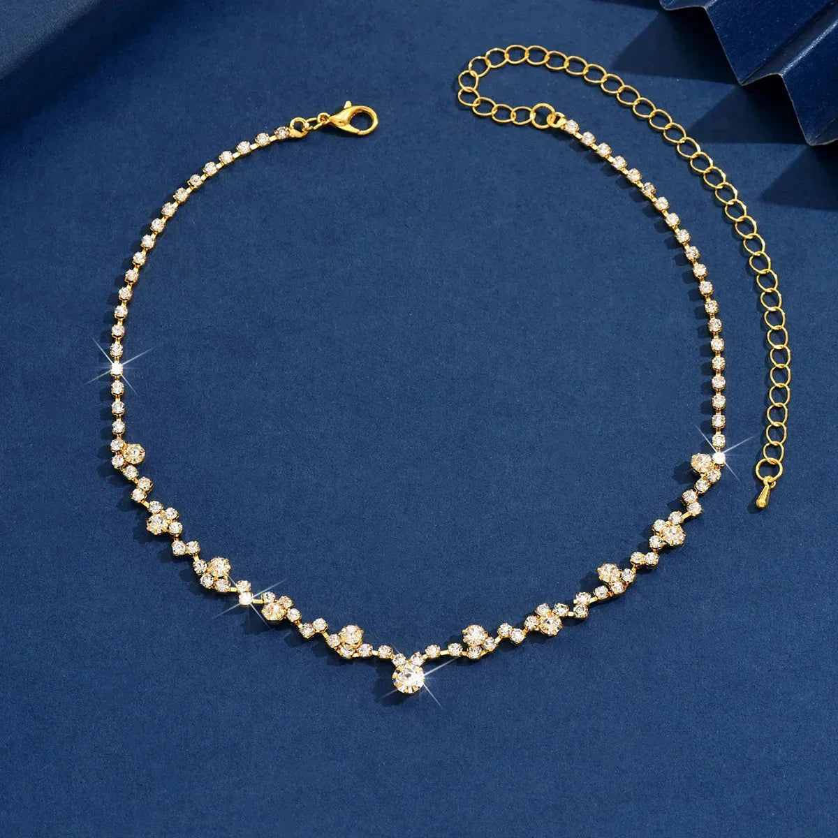 Elegant Wedding Necklace with Diamond-Look Stones