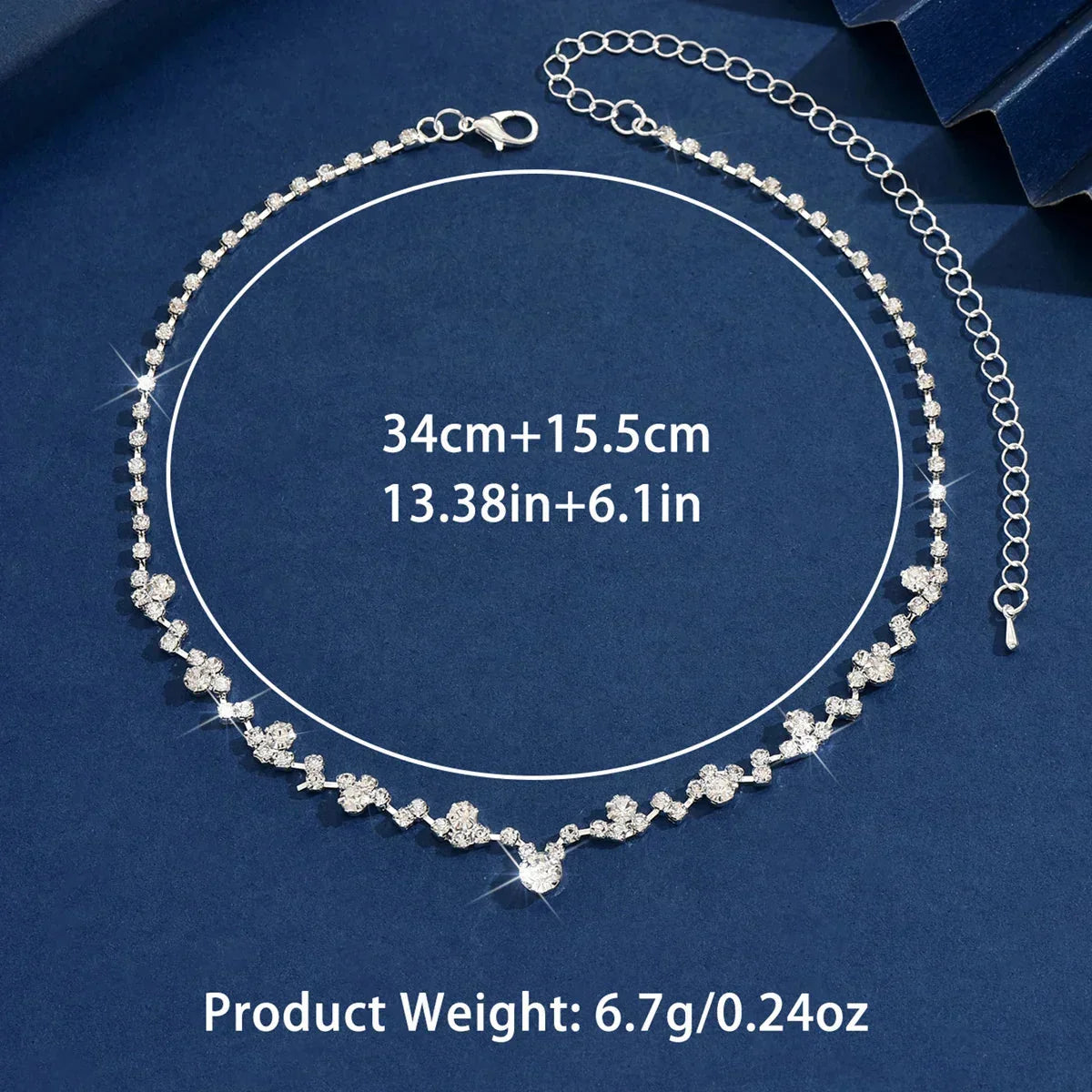 Elegant Wedding Necklace with Diamond-Look Stones