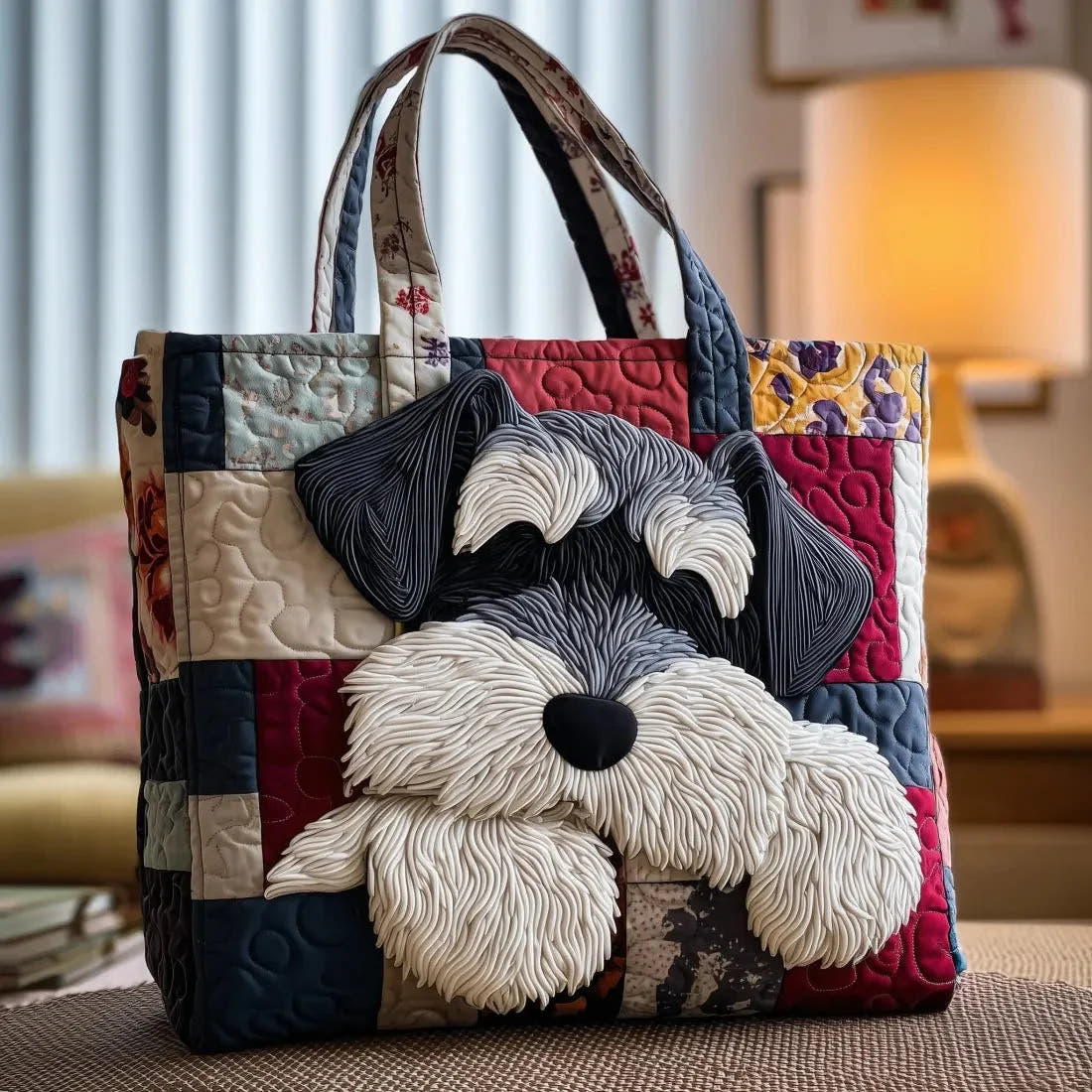 Fay | Schnauzer Quilted Tote