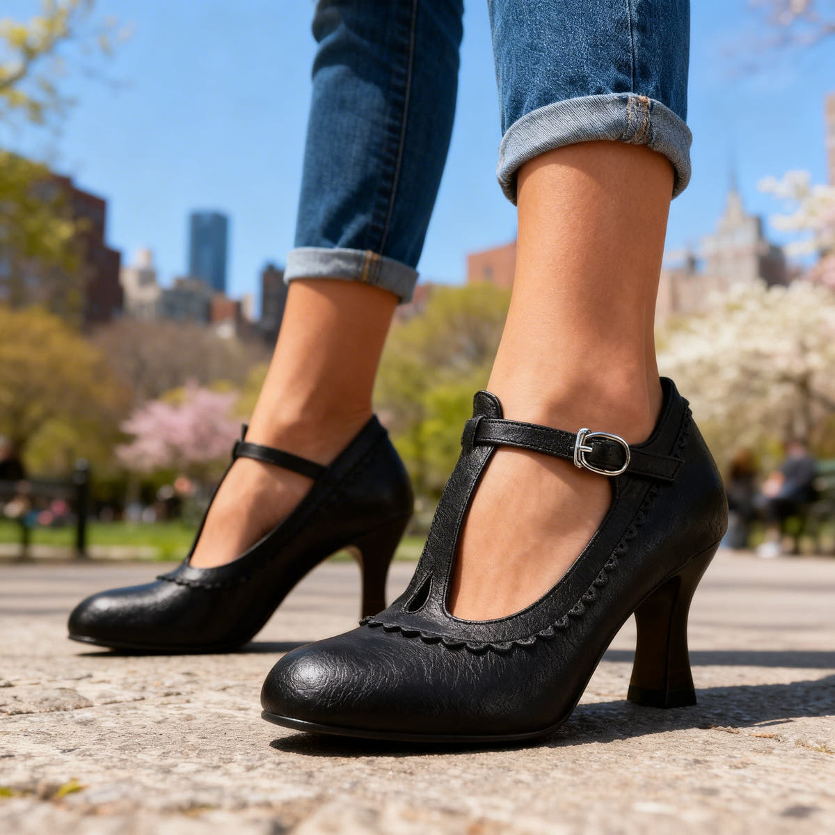 Amoret | Comfort T-Strap Loafers
