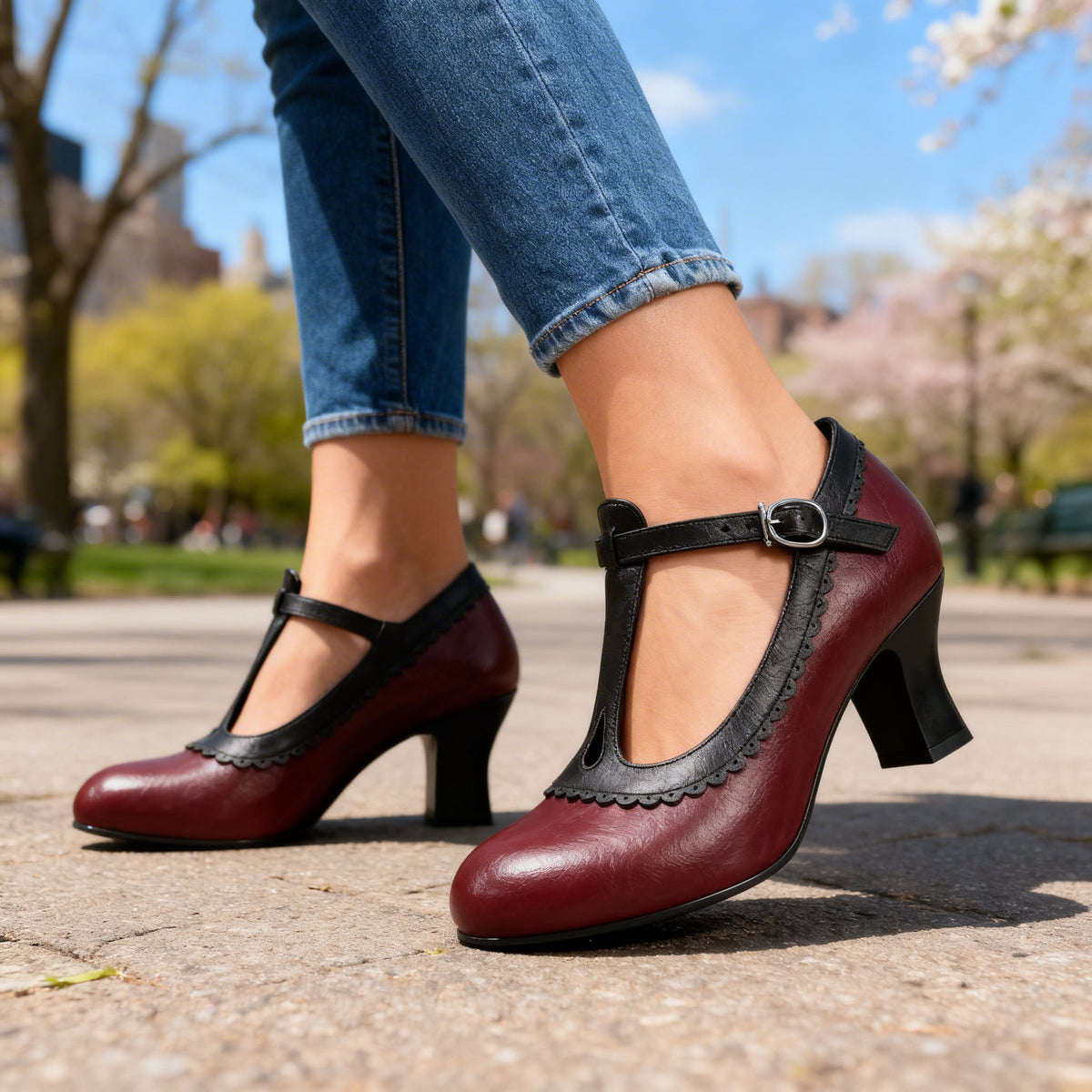 Amoret | Comfort T-Strap Loafers