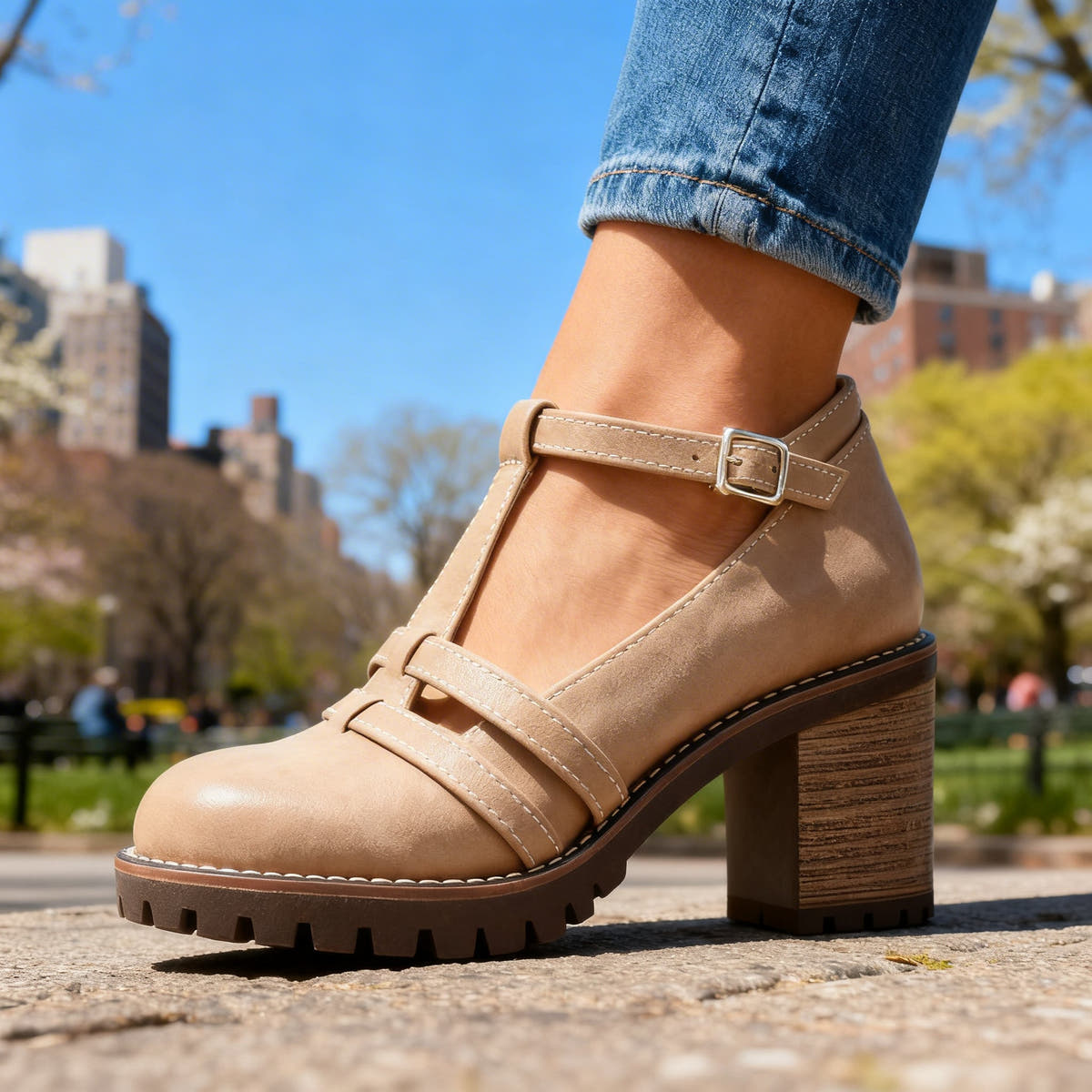 Bonnie | Comfort T-Strap Loafers