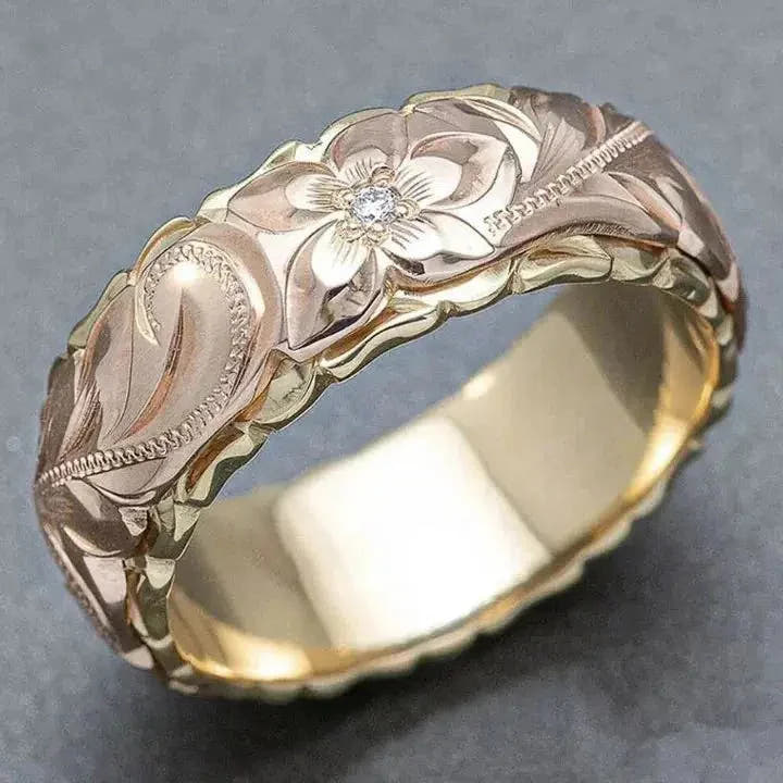 Gold-Tone “Antique Rose” Ring