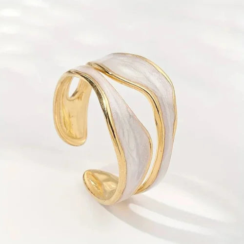 Gold-Tone Wavy Open Ring