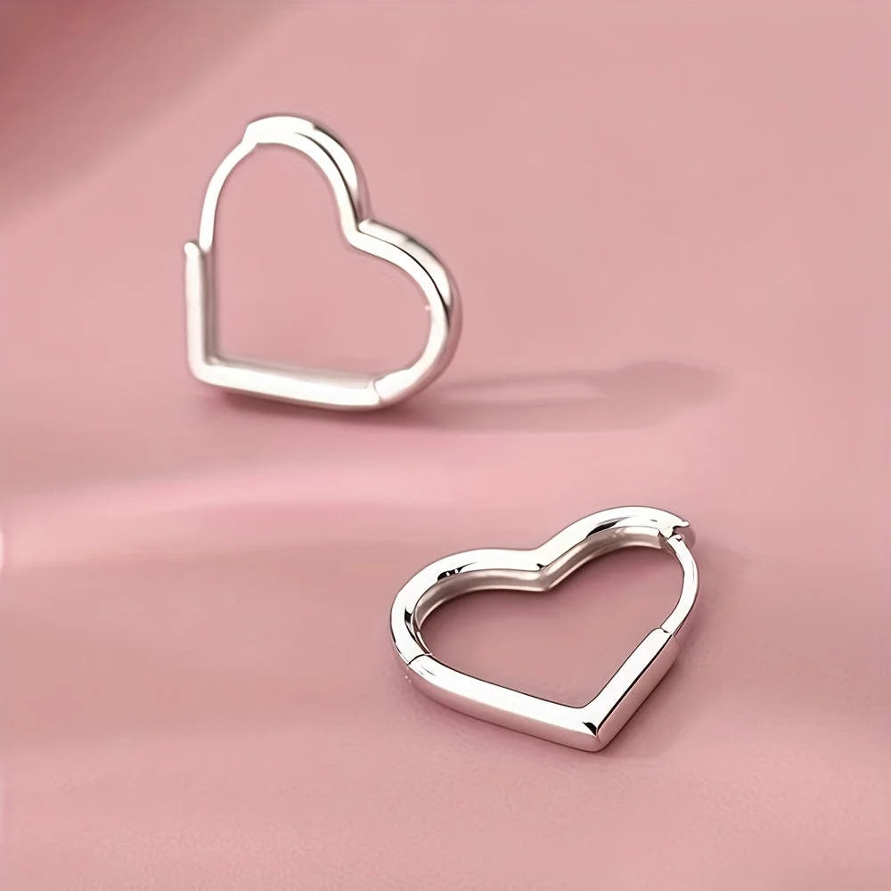Golden Heart Earrings in Stainless Steel