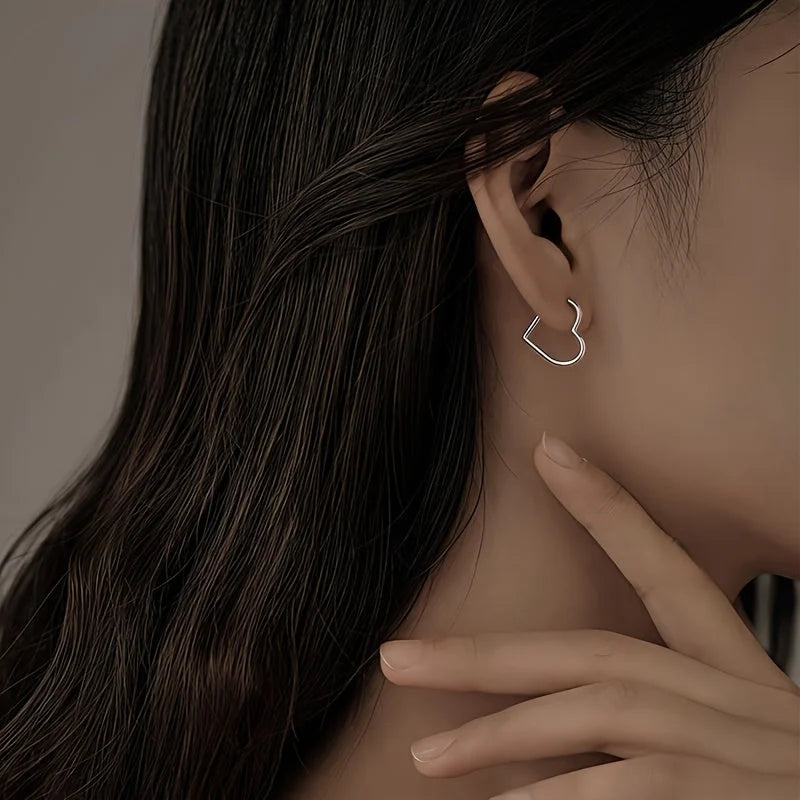 Golden Heart Earrings in Stainless Steel