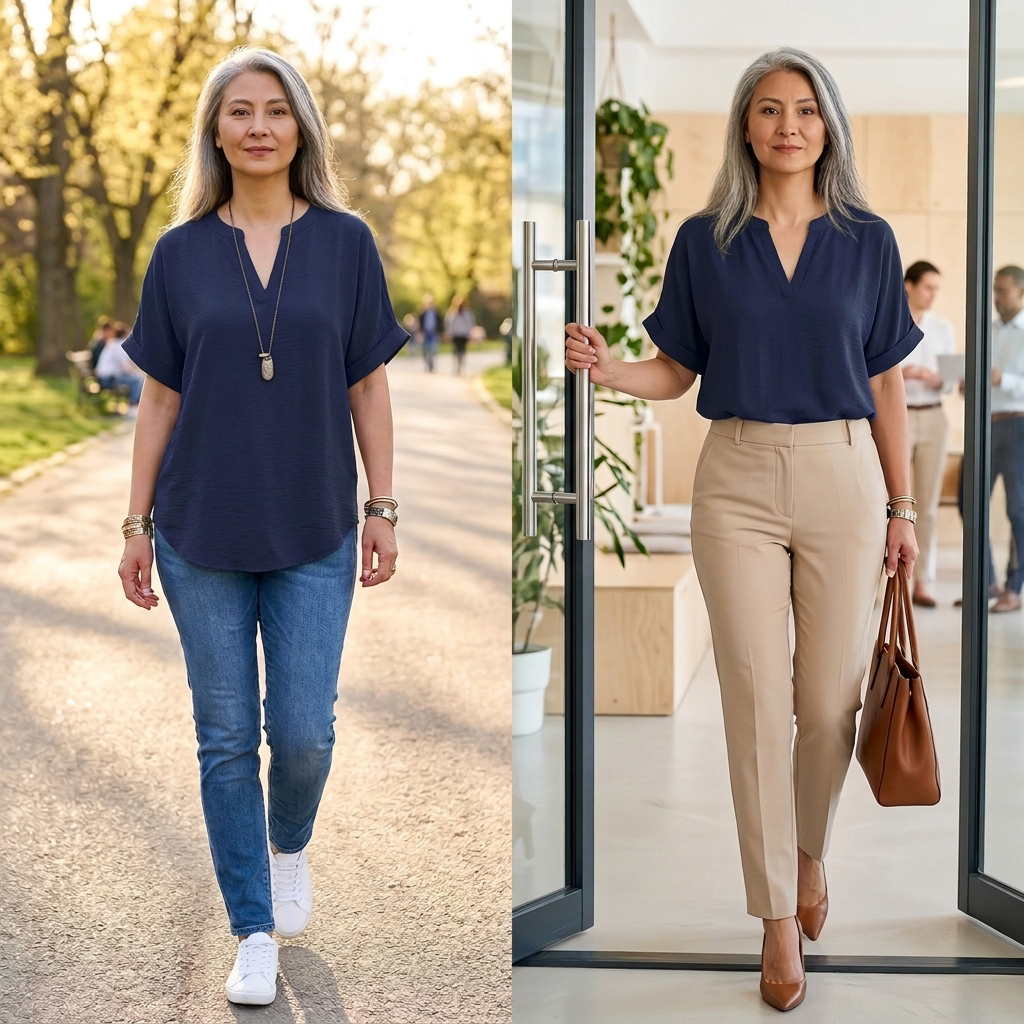 Wovena | Breezy V-Neck Blouse
