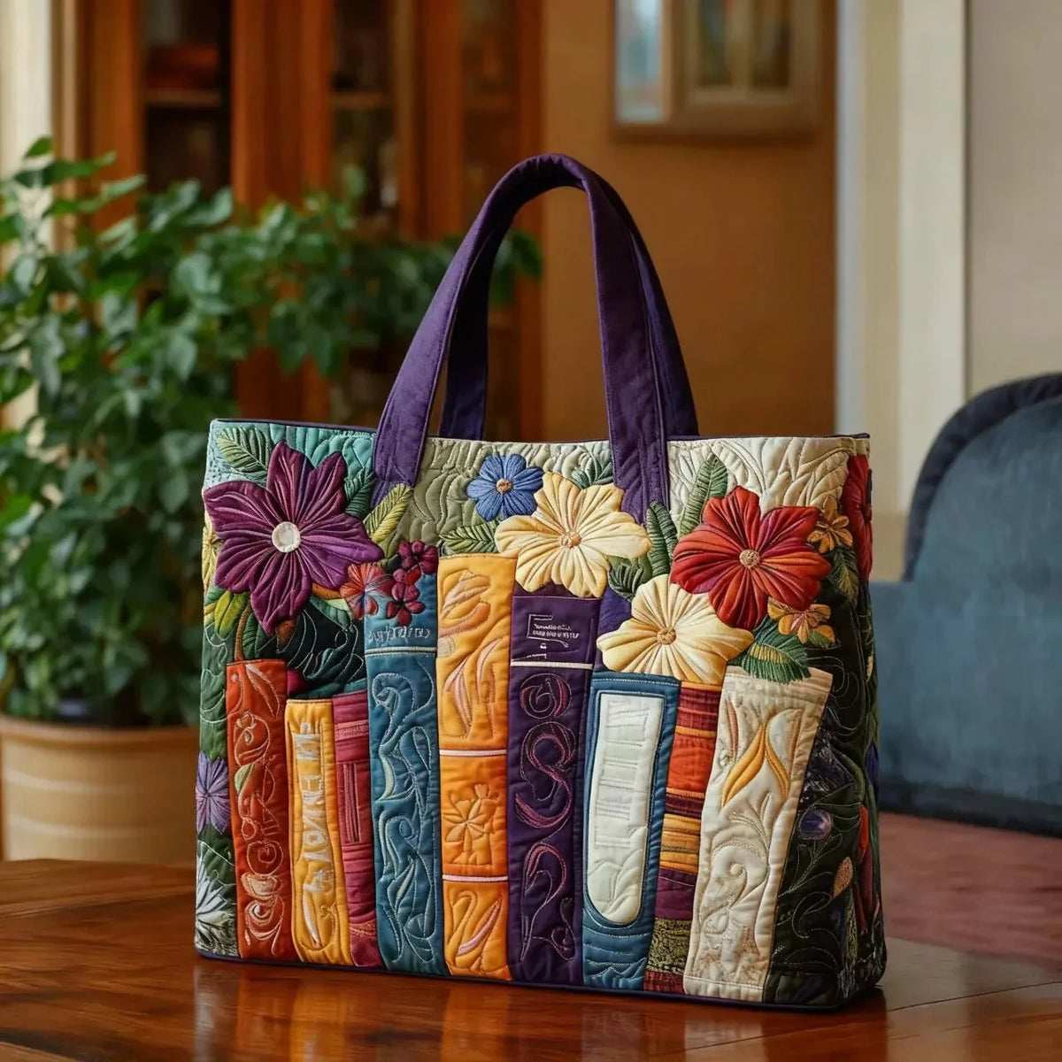 Jean | Quilted Book Lover's Tote