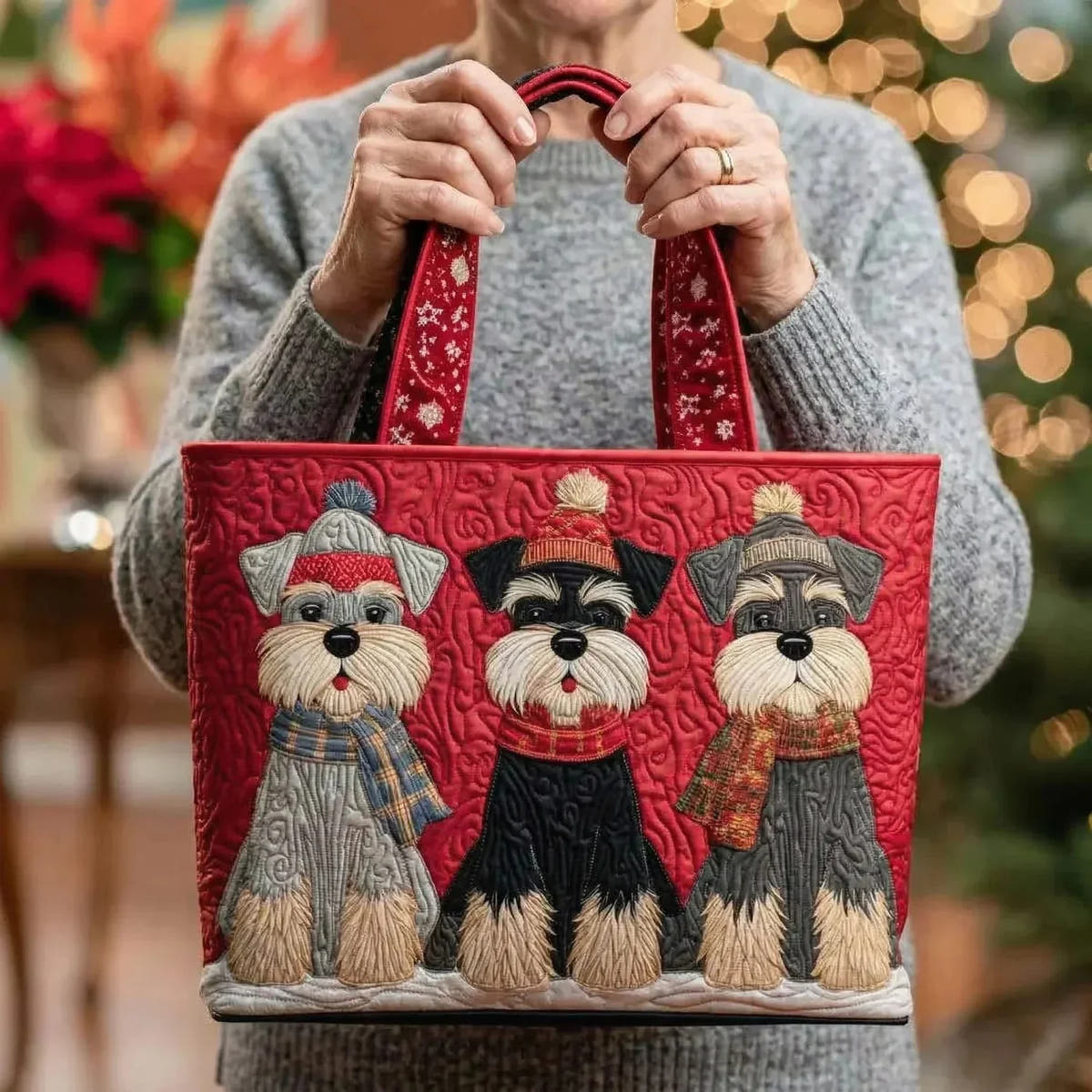 Joanna | Quilted Schnauzer Trio Tote