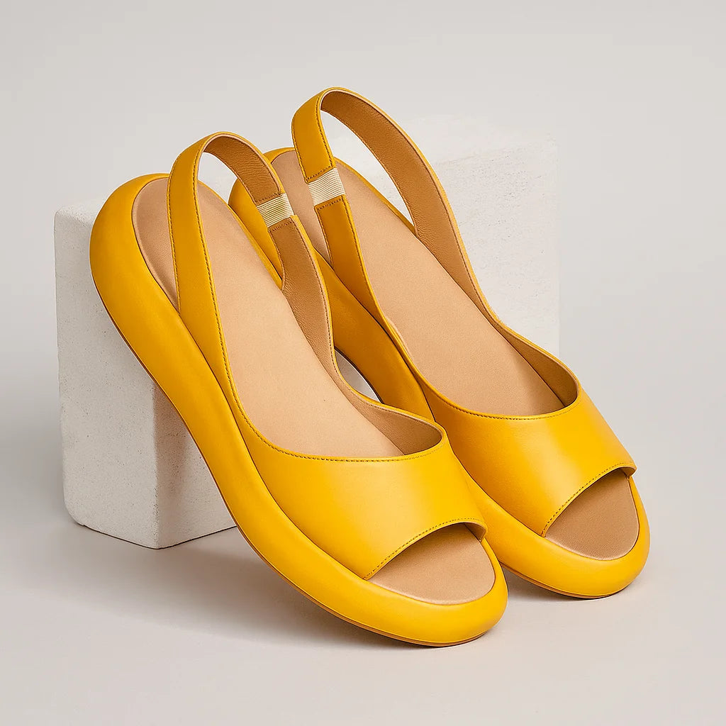 Kelsey | Open-Toe Slingback Wedge Sandals